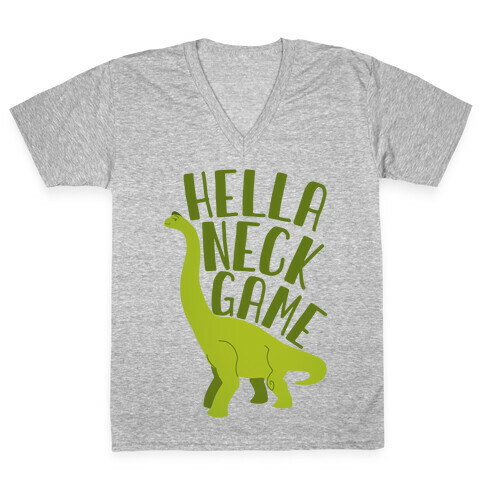 Hella Neck Game Brachiosaurus V-Neck Tee Shirt