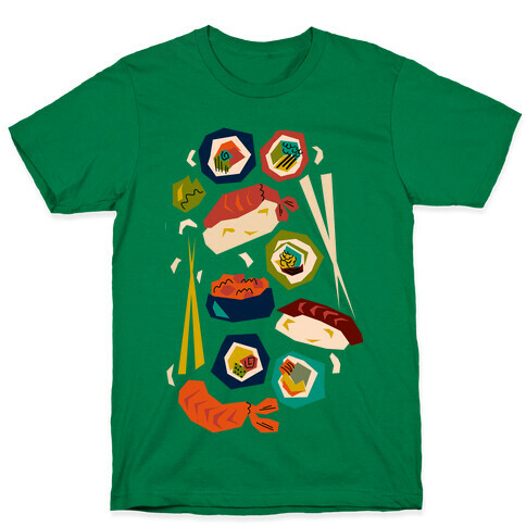 Mid-Century Modern Sushi Pattern T-Shirt