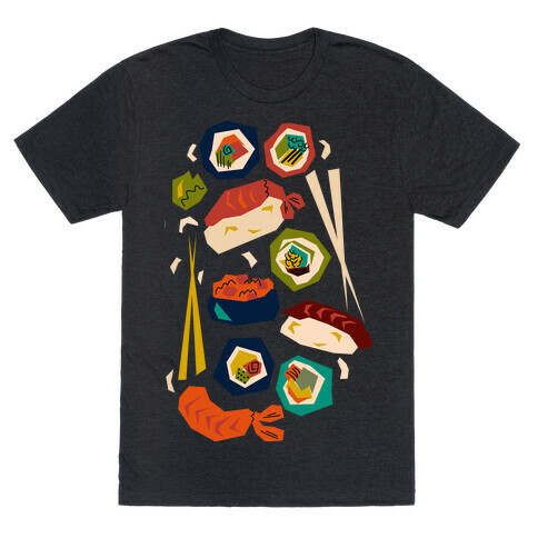 Mid-Century Modern Sushi Pattern T-Shirt