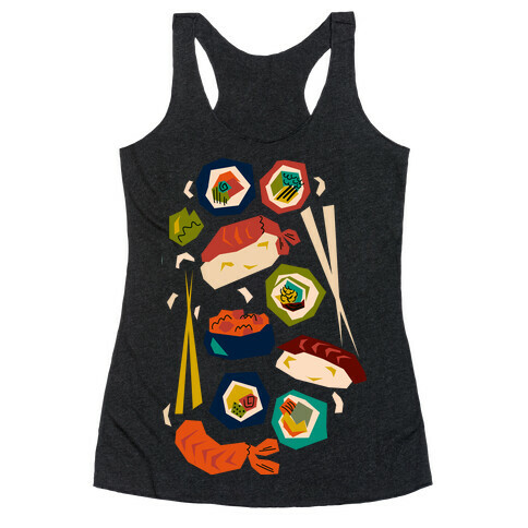 Mid-Century Modern Sushi Pattern Racerback Tank Top