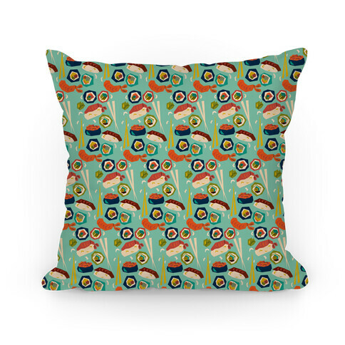 Mid-Century Modern Sushi Pattern Pillow