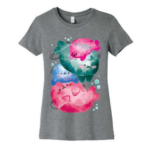 Mid Century Modern Abstract Seals Womens T-Shirt