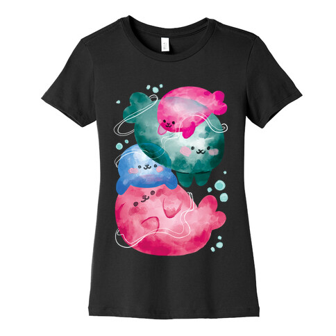 Mid Century Modern Abstract Seals Womens T-Shirt