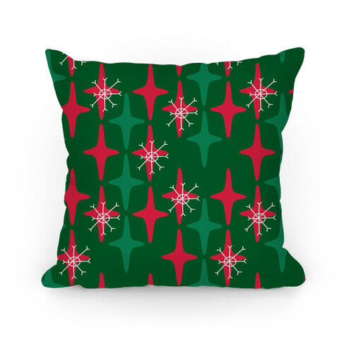 Retro Christmas Sparkle Pattern Pillow