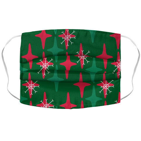 Retro Christmas Sparkle Pattern Accordion Face Mask