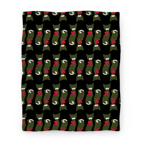 Mid-Century Christmas Cat Pattern Blanket