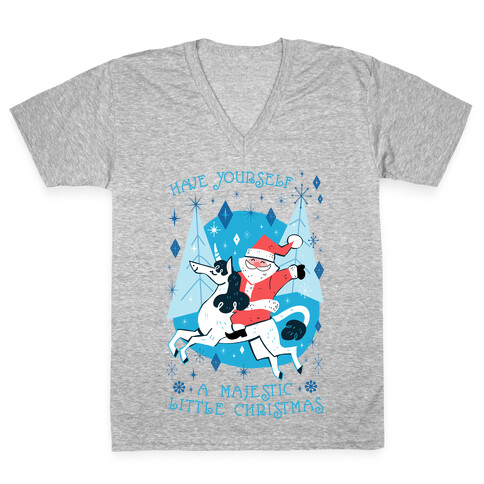 Have Yourself A Majestic Little Christmas V-Neck Tee Shirt