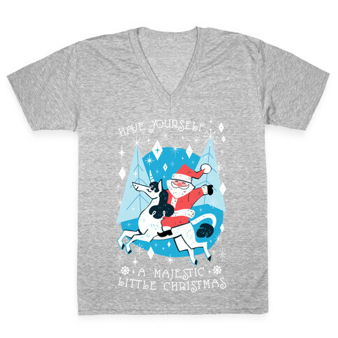Have Yourself A Majestic Little Christmas V-Neck Tee Shirt
