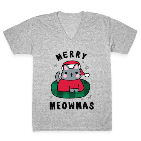 Merry Meowmas V-Neck Tee Shirt