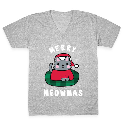 Merry Meowmas V-Neck Tee Shirt