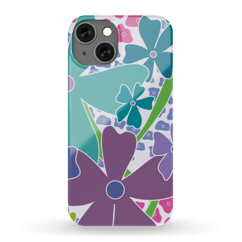 Purple Happy Flowers Pattern Phone Case