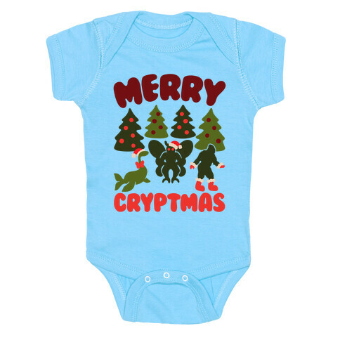 Merry Cryptmas White Print Baby One-Piece