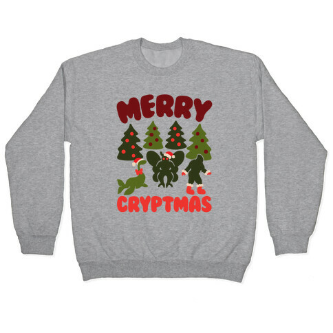 Merry Cryptmas White Print Pullover