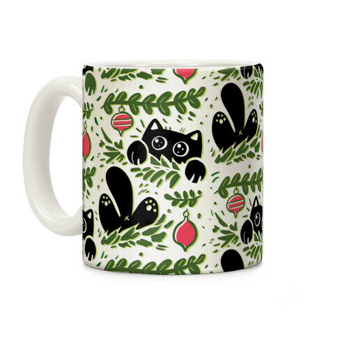 Cat In Christmas Tree Pattern Coffee Mug