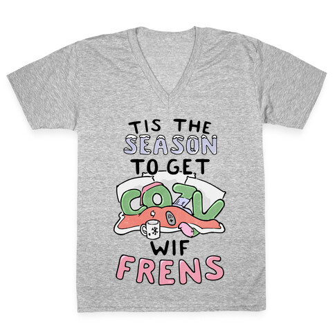 'Tis The Season To Get Cozy Wif Frens V-Neck Tee Shirt