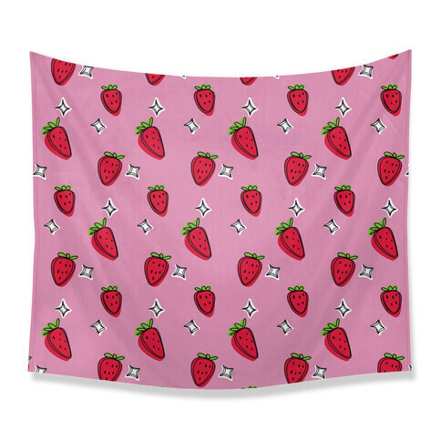 Sketchy Strawberry Pattern Tapestry