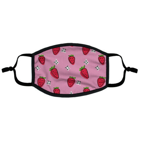 Sketchy Strawberry Pattern Flat Face Mask