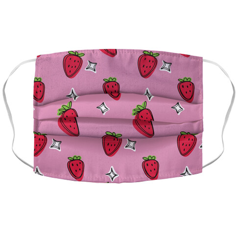 Sketchy Strawberry Pattern Accordion Face Mask