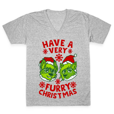 Have A Very Furry Christmas V-Neck Tee Shirt