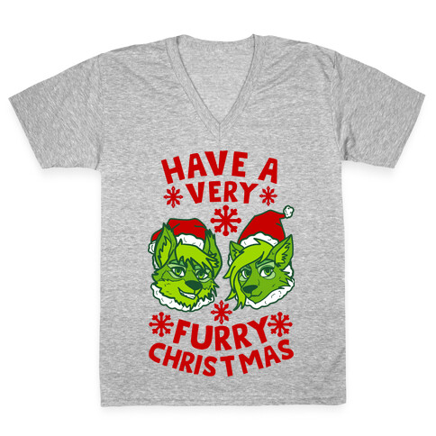 Have A Very Furry Christmas V-Neck Tee Shirt