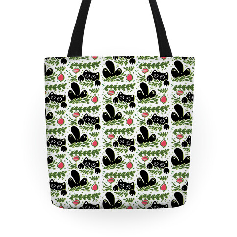 Cat In Christmas Tree Pattern Tote