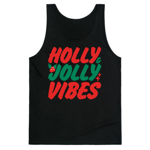 Holly & Jolly Vibes White Print Tank Top