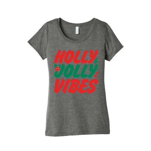 Holly & Jolly Vibes White Print Womens T-Shirt