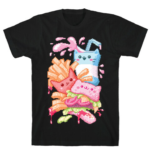 Purrger and fries Pixel Art T-Shirt