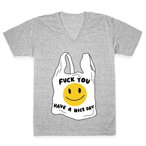 F*** You (Plastic Bag) V-Neck Tee Shirt