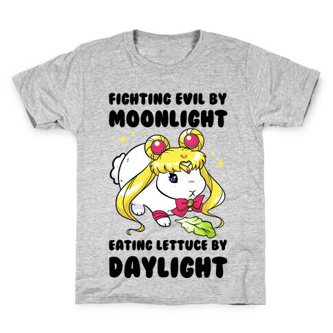 Fighting Evil By Moonlight Eating Lettuce By Daylight Kids T-Shirt