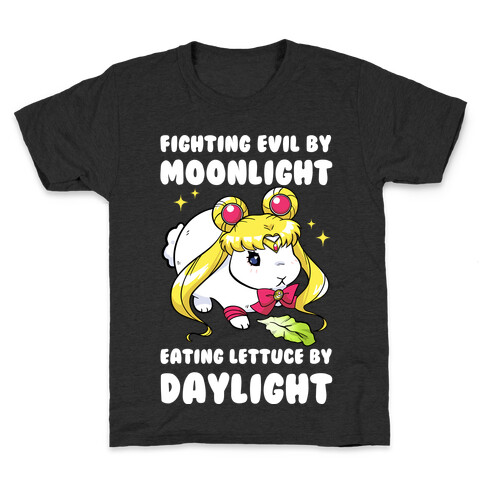 Fighting Evil By Moonlight Eating Lettuce By Daylight Kids T-Shirt