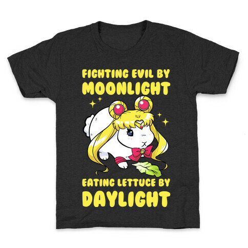 Fighting Evil By Moonlight Eating Lettuce By Daylight Kids T-Shirt