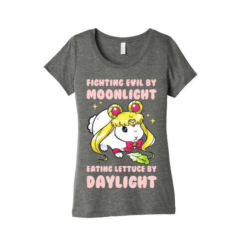 Fighting Evil By Moonlight Eating Lettuce By Daylight Womens T-Shirt