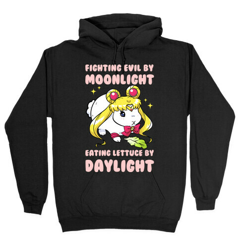 Fighting Evil By Moonlight Eating Lettuce By Daylight Hooded Sweatshirt