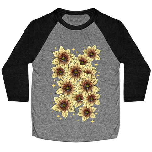 Poinsettia Bouquet Baseball Tee