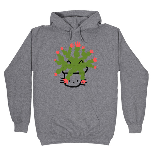 Christmas Cactus Cat Hooded Sweatshirt