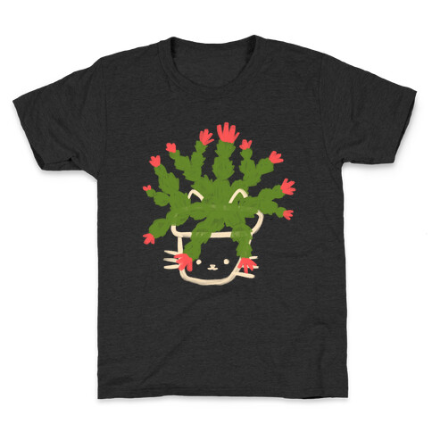 Christmas Cactus Cat Kids T-Shirt