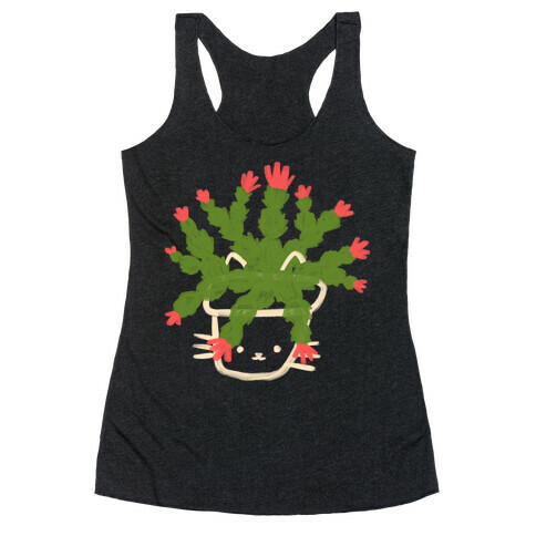 Christmas Cactus Cat Racerback Tank Top