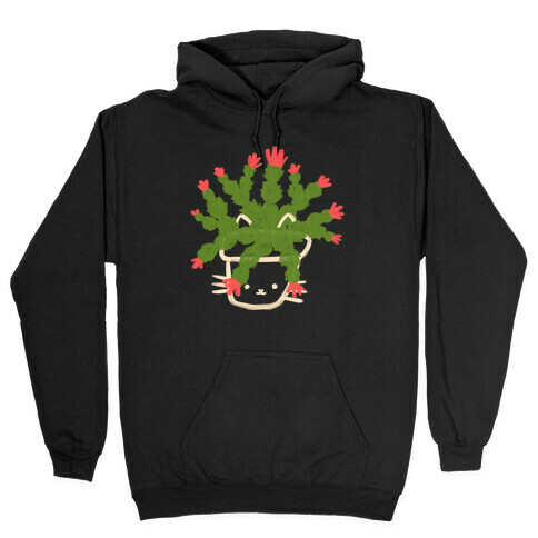Christmas Cactus Cat Hooded Sweatshirt