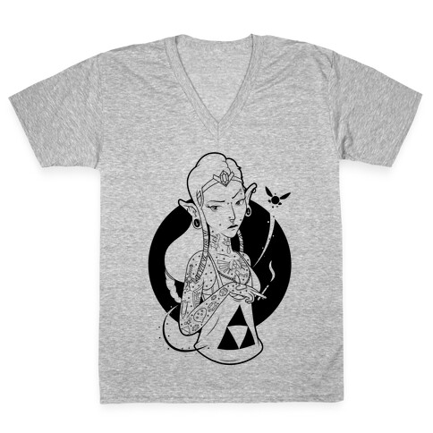 Punk Zelda Parody V-Neck Tee Shirt