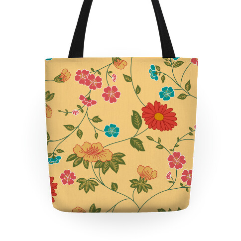 Pretty Floral Pattern Tote Tote