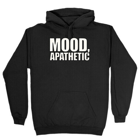 Mood Apathetic White Print Hooded Sweatshirt