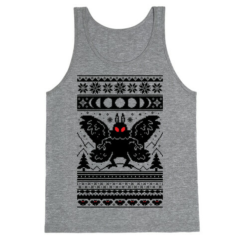 Mothman Ugly Sweater Pattern Tank Top