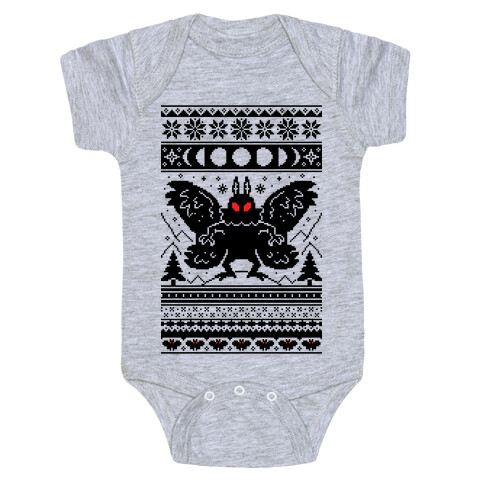 Mothman Ugly Sweater Pattern Baby One-Piece