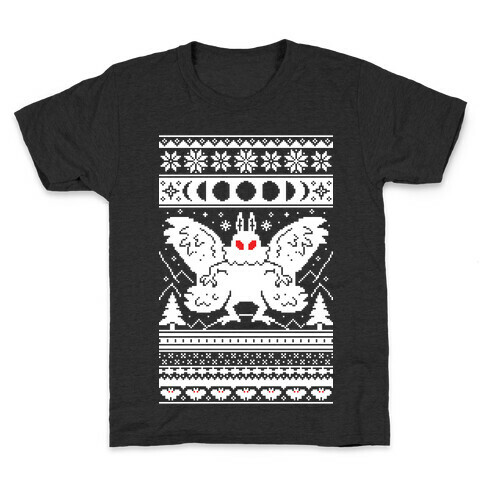 Mothman Ugly Sweater Pattern Kids T-Shirt