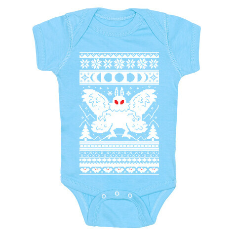 Mothman Ugly Sweater Pattern Baby One-Piece