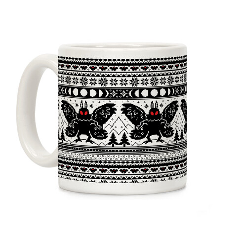 Mothman Ugly Sweater Pattern Coffee Mug