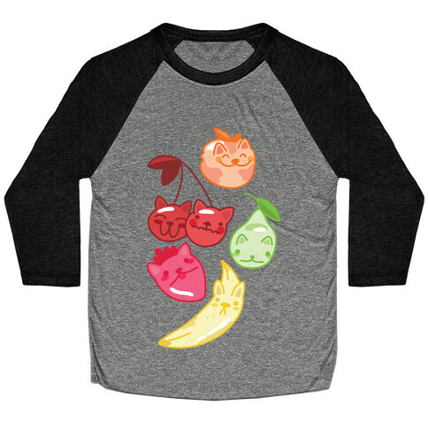 Kawaii Fruit Kitties Baseball Tee