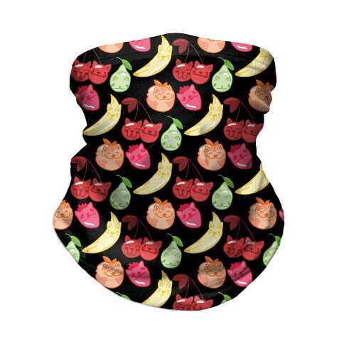 Kawaii Fruit Kitties Pattern Neck Gaiter