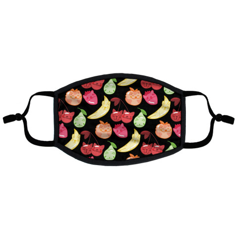 Kawaii Fruit Kitties Pattern Flat Face Mask